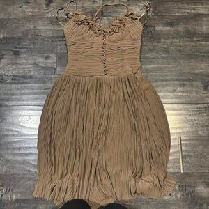 BCBGMAXAZRIA Women's Brown and Tan Dress